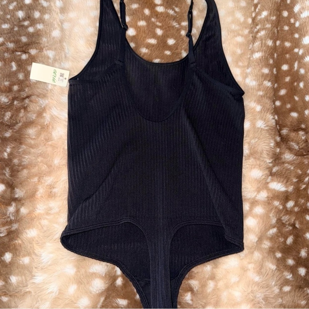 aerie Black Ribbed Scoop Bodysuit - Picture 3 of 3